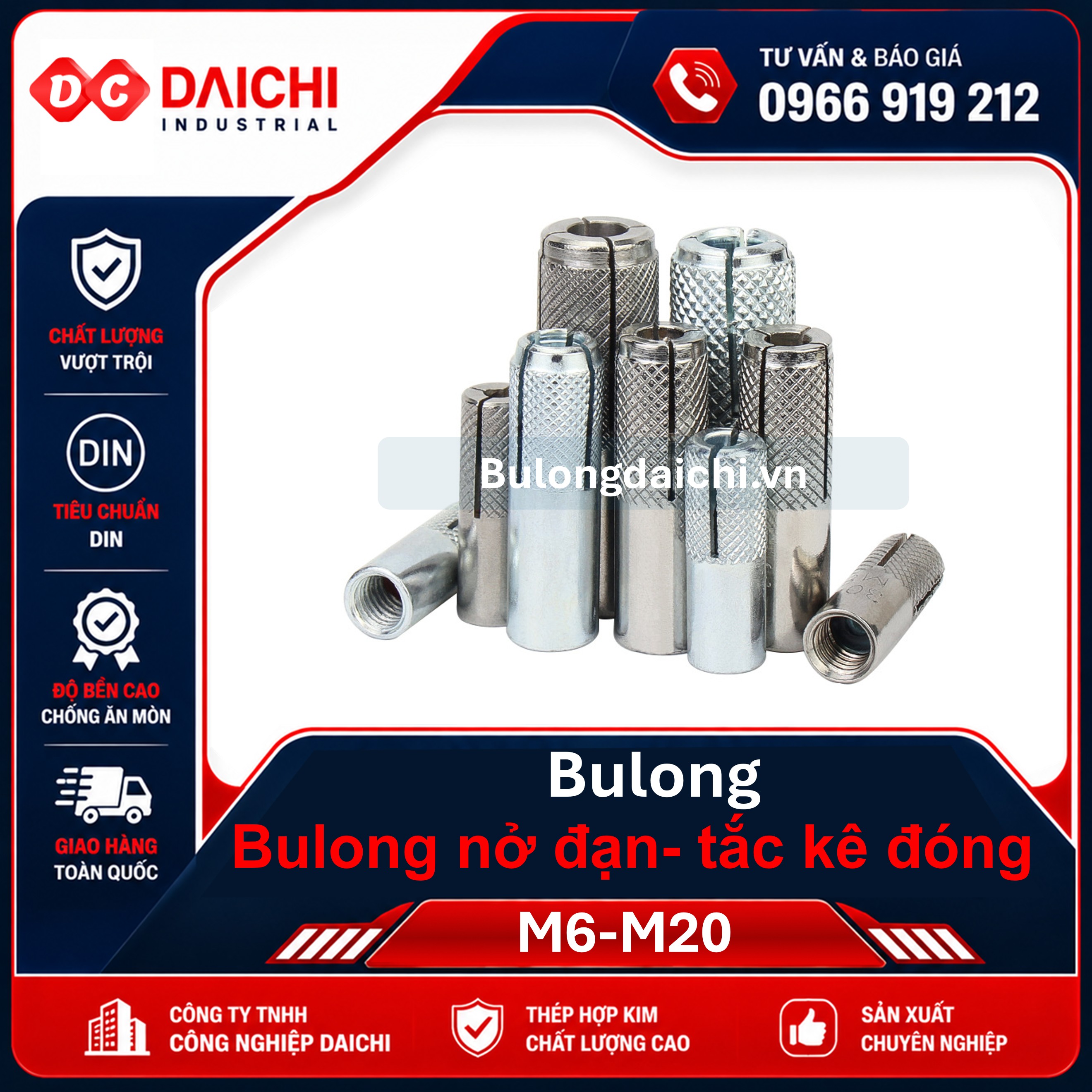 Bulong nở đạn | Tắc kê nở đạn bê tông | DAICHI