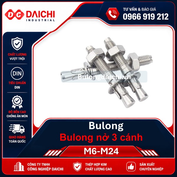 Bulong nở 3 cánh | Tắc kê nở 3 cánh bê tông | DAICHI