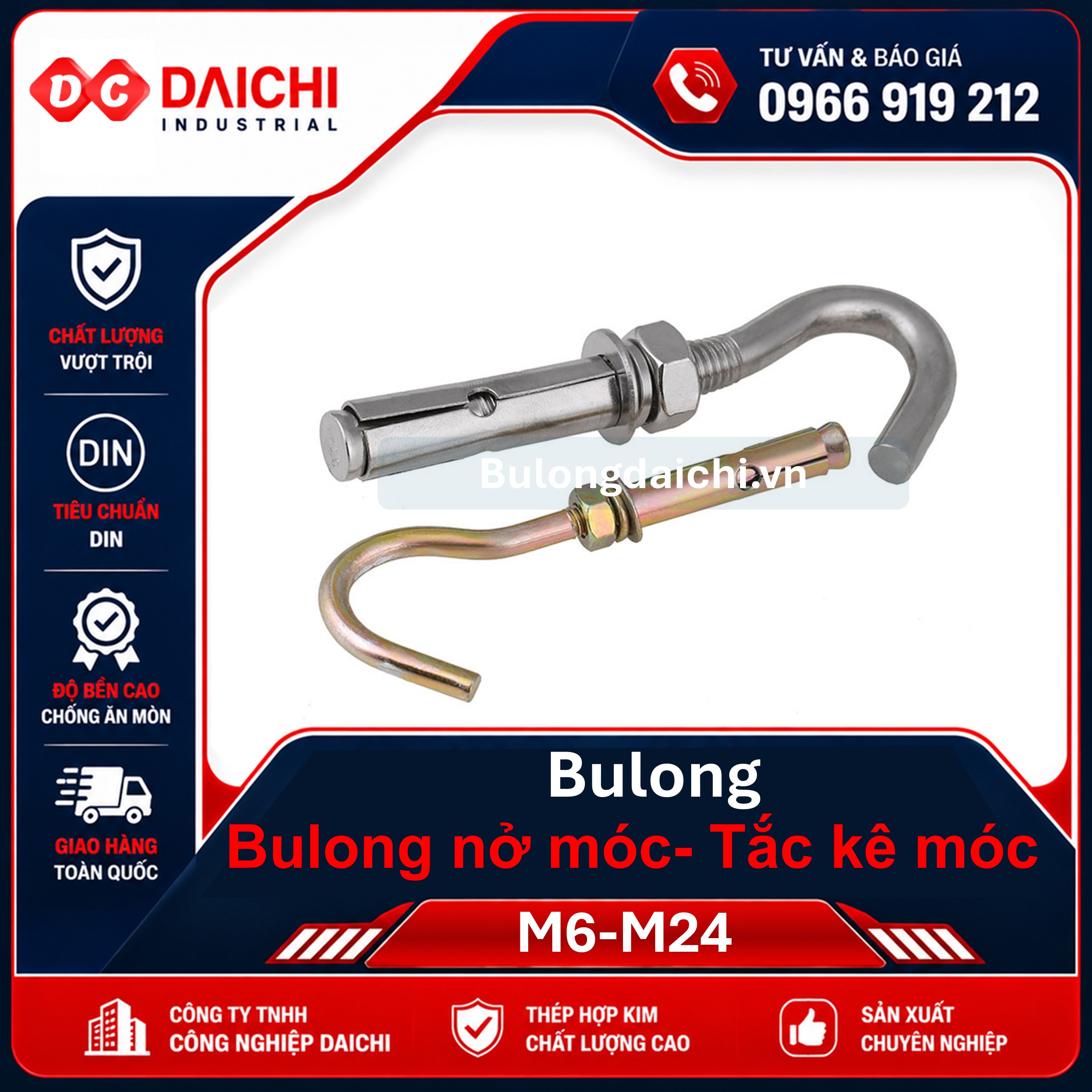 Bulong nở móc | Tắc kê nở móc treo bê tông | DAICHI