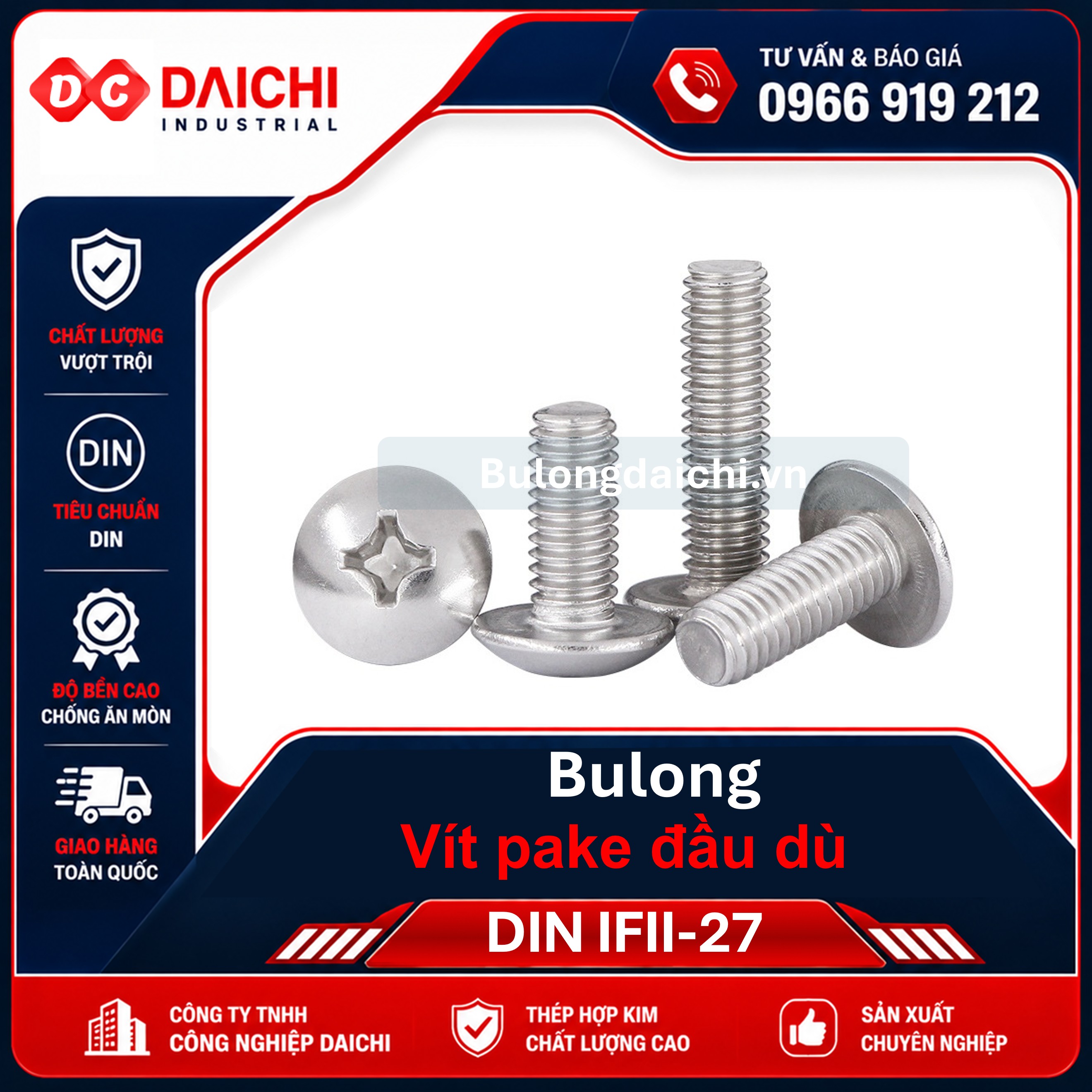 VÍT PAKE ĐẦU DÙ THÂN BULONG IFF-27