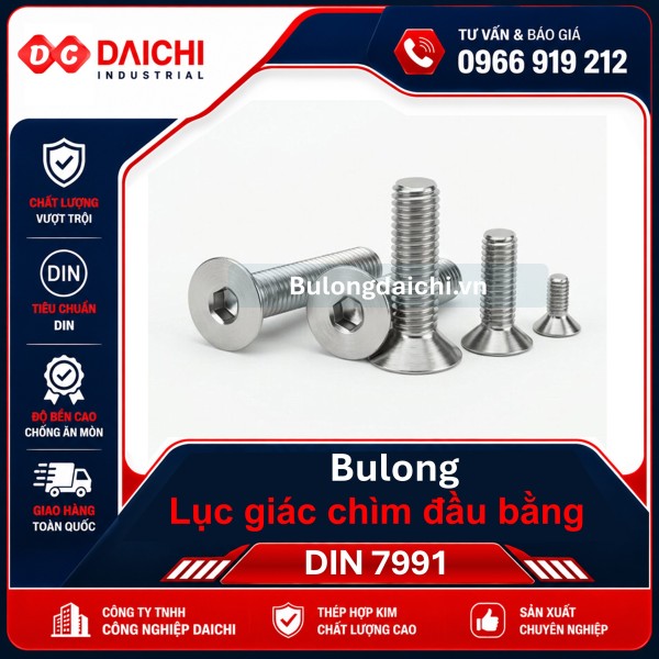 Bu Lông Inox Lục Giác Chìm Đầu Cầu DIN 7380