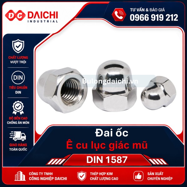 Bu Lông Inox Lục Giác Chìm Đầu Cầu DIN 7380