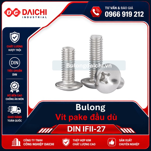 Bu Lông Inox Lục Giác Chìm Đầu Cầu DIN 7380