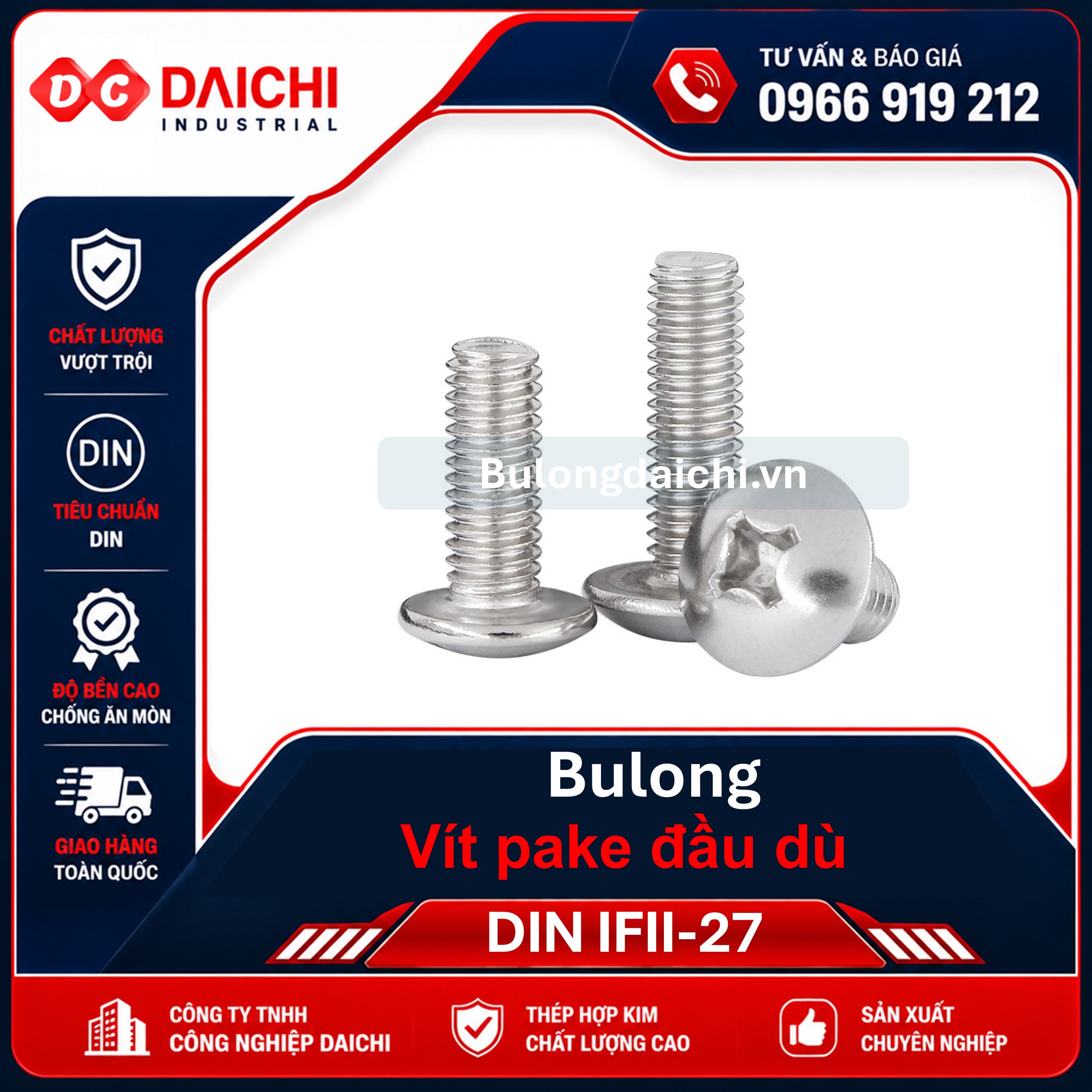 Vít Pake Đầu Dù IFF-27 Inox Giá Tốt | DAICHI